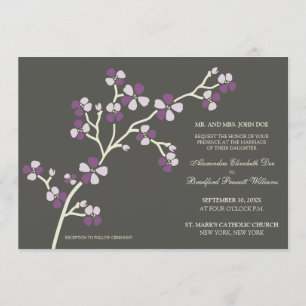 Invitación a la Boda Moderna Cherry Blossom ::viol