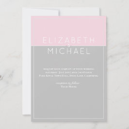 Invitación a la boda moderna con el azúcar rosa