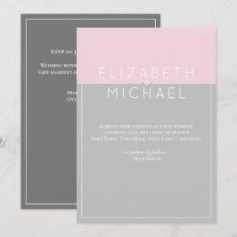 Invitación a la boda moderna con el azúcar rosa