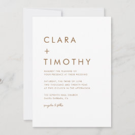 Invitación a la boda moderna con escritura clásica