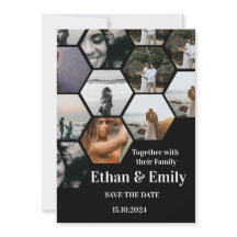 Invitación a la boda moderna con fotos