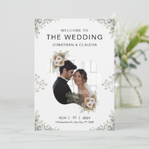 Invitación a la boda moderna con marca de personal