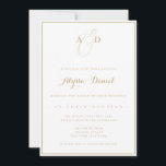 Invitación a la boda moderna con monograma de oro<br><div class="desc">¡Calidad y personalizable!</div>
