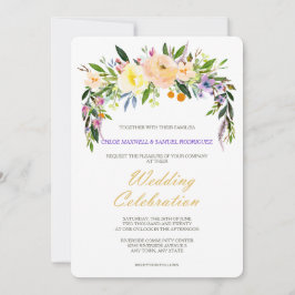 Invitación a la boda moderna con sabor y floral