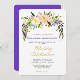 Invitación a la boda moderna con sabor y floral