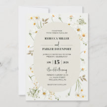 Invitación a la boda moderna Daisy Wildflowers