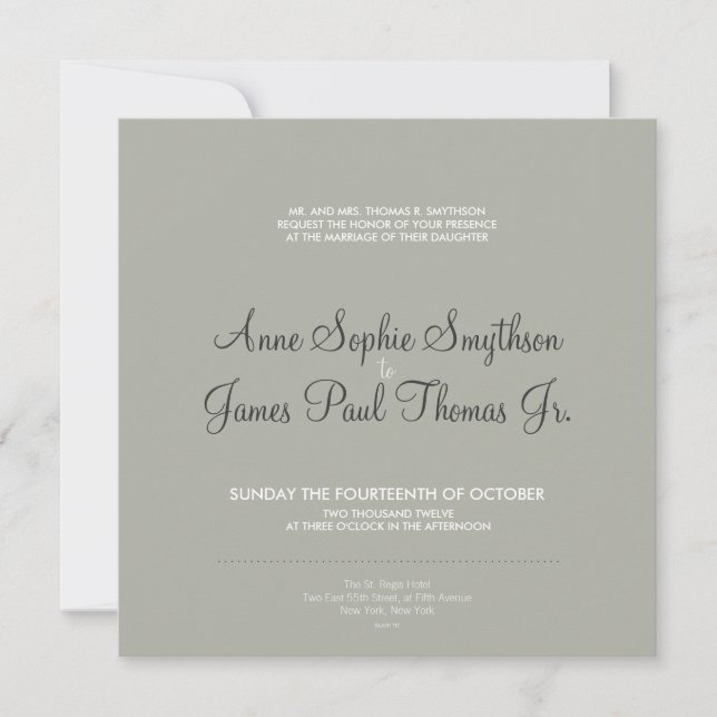Invitación a la boda moderna de árboles (Anverso)