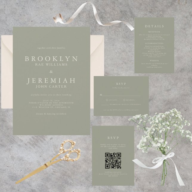 Invitación a la boda moderna de BROOKLYN Sage (Subido por el creador)