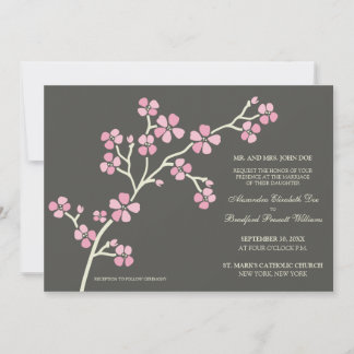 Invitación a la Boda Moderna de Cerezo:: Rosa