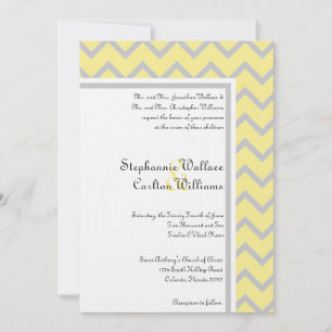 Invitación a la boda moderna de Chevron amarillo/g
