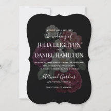 Invitación a la boda moderna de Dark Florals