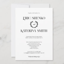 Invitación a la boda moderna de estilo de texto en