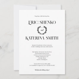 Invitación a la boda moderna de estilo de texto en