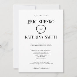 Invitación a la boda moderna de estilo de texto en