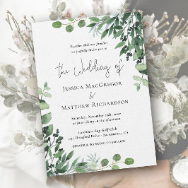 Invitación a la boda moderna de eucalipto