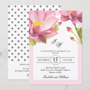 Invitación a la boda moderna de Flores con Flores 