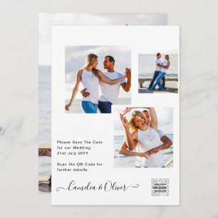 Invitación a la boda moderna de fotos en blanco y 