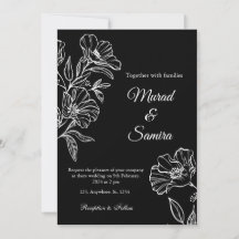 Invitación a la boda moderna de la línea botánica