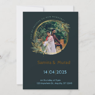 Invitación a la boda moderna de la Marina Azul