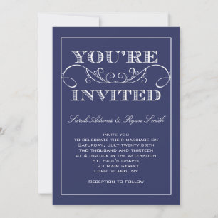 Invitación a la boda moderna de la Marina Swirl