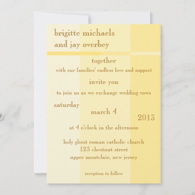 Invitación a la boda moderna de la progresión amar (Reverso)