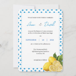 Invitación a la boda moderna de limón | Citrus mín