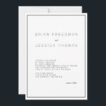 Invitación a la boda moderna de los Estados Unidos<br><div class="desc">Esta es una invitación de boda moderna con un elegante borde negro. Coincidiendo con RSVP y guardar la fecha,  sobre floral también disponible para la venta.</div>