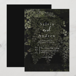 Invitación a la boda moderna de los feriados oscur
