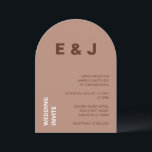 Invitación a la boda moderna de Mocha Brown<br><div class="desc">Esta bonita y moderna invitación a la boda se caracteriza por un mocha marrón blanco y de dos tonos. (Hay un mocha marrón chocolate oscuro y un tono más suave de leche de mocha marrón). La invitación es fácil de personalizar en línea antes de realizar el pedido.</div>