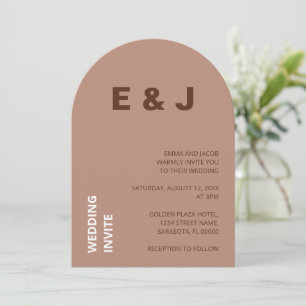 Invitación a la boda moderna de Mocha Brown