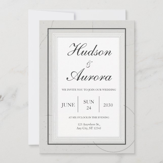 Invitación a la boda moderna de pizarra (Anverso)
