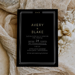 Invitación a la boda moderna de Relieve metalizado