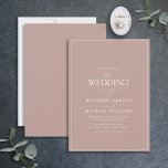 Invitación a la boda moderna de Rosa con polvo<br><div class="desc">Moderno, elegante y moderno, este sencillo y minimalista diseño de boda de tipografía en blanco y rosa polvoriento presenta "El Boda de" en caligrafía moderna y texto en Serif como característica principal de diseño, y se basa en nuestra invitación a la ducha de novia más vendida. La parte posterior de...</div>