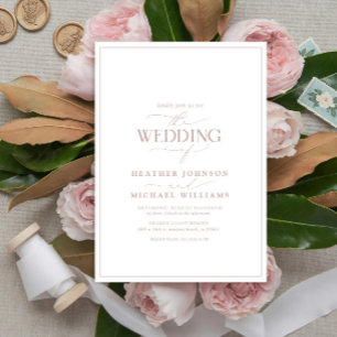 Invitación a la boda moderna de Rosa con polvo