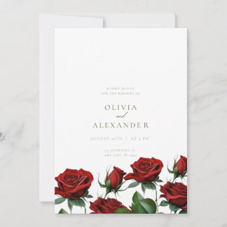 Invitación a la boda moderna de Roses Rojos