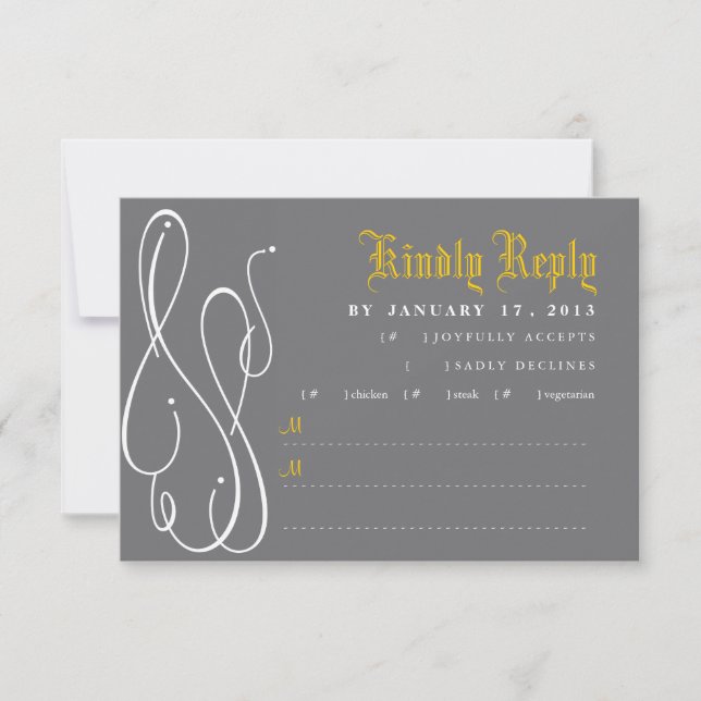 Invitación a la boda moderna de Swirl RSVP (Anverso)