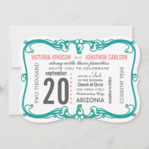 Invitación a la boda moderna de tu foto Art Deco