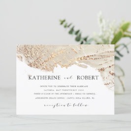 Invitación a la boda moderna del Relieve metalizad