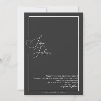 Invitación a la boda moderna elegante y elegante d