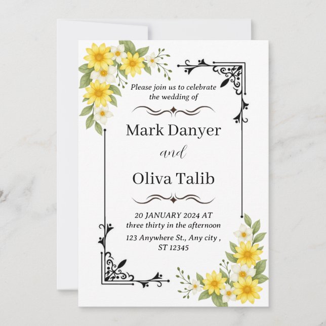 Invitación a la boda moderna | Elegante y Personal (Anverso)