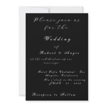 Invitación a la boda moderna en blanco y negro