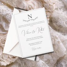 Invitación a la boda moderna en blanco y negro