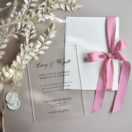 Invitación a la boda moderna en blanco y negro