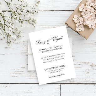 Invitación a la boda moderna en blanco y negro