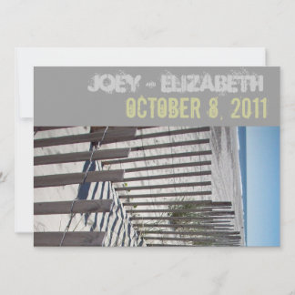 Invitación a la boda moderna en la playa