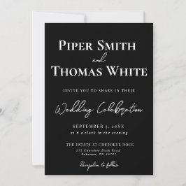 Invitación a la boda moderna en negrita | MINIMALI