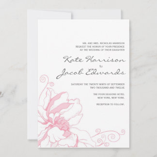 Invitación a la boda moderna :: Floral rosa