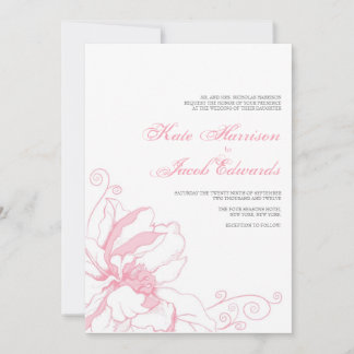 Invitación a la boda moderna :: Floral rosa