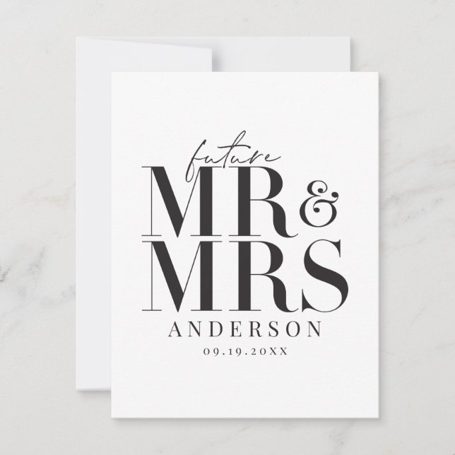 Invitación a la boda moderna, gráfica, tipográfica (Anverso)
