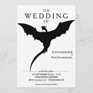 Invitación a la boda moderna mínima medieval con d